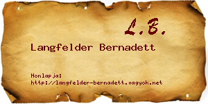 Langfelder Bernadett névjegykártya